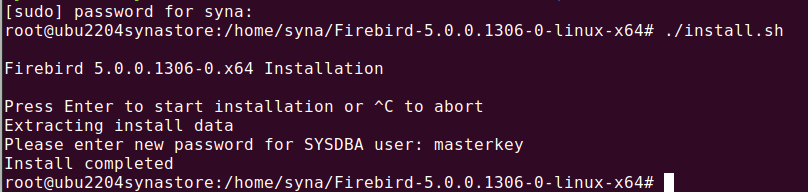 Installation process of Firebird 5.0